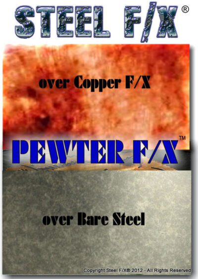 copper darkening patina for steel or copper.