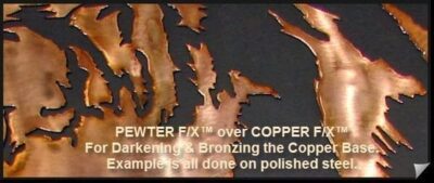 copper patina on steel-darkening
