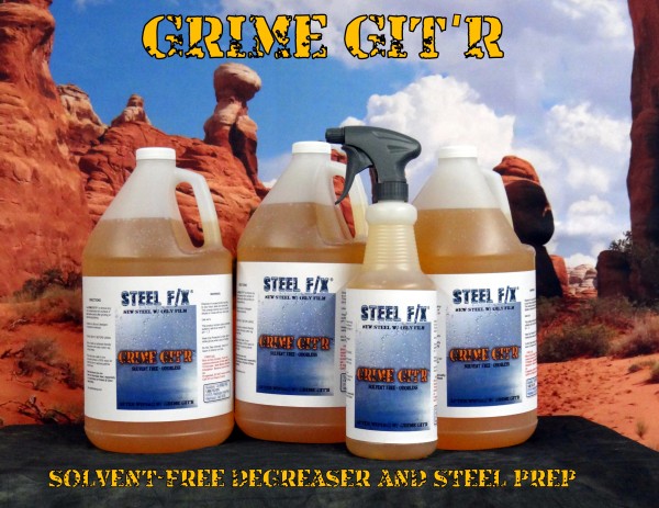 GRIME GIT'R™ OIL, RUST & SCALE REMOVAL FROM STEEL.